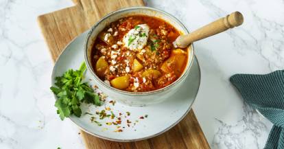 Kartoffel-Hackfleisch-Topf mit Feta