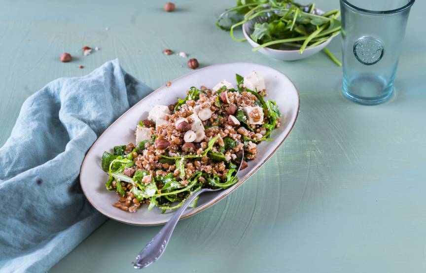 Dinkelsalat mit Tofu aus dem Monsieur Cuisine | ZauberMix