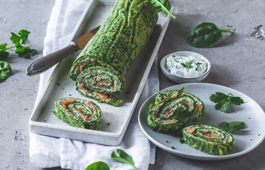 Spinatrolle mit Räucherlachs aus dem Monsieur Cuisine | ZauberMix