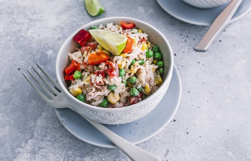 Reissalat mit Thunfisch und Mayo im Monsieur Cuisine | ZauberMix